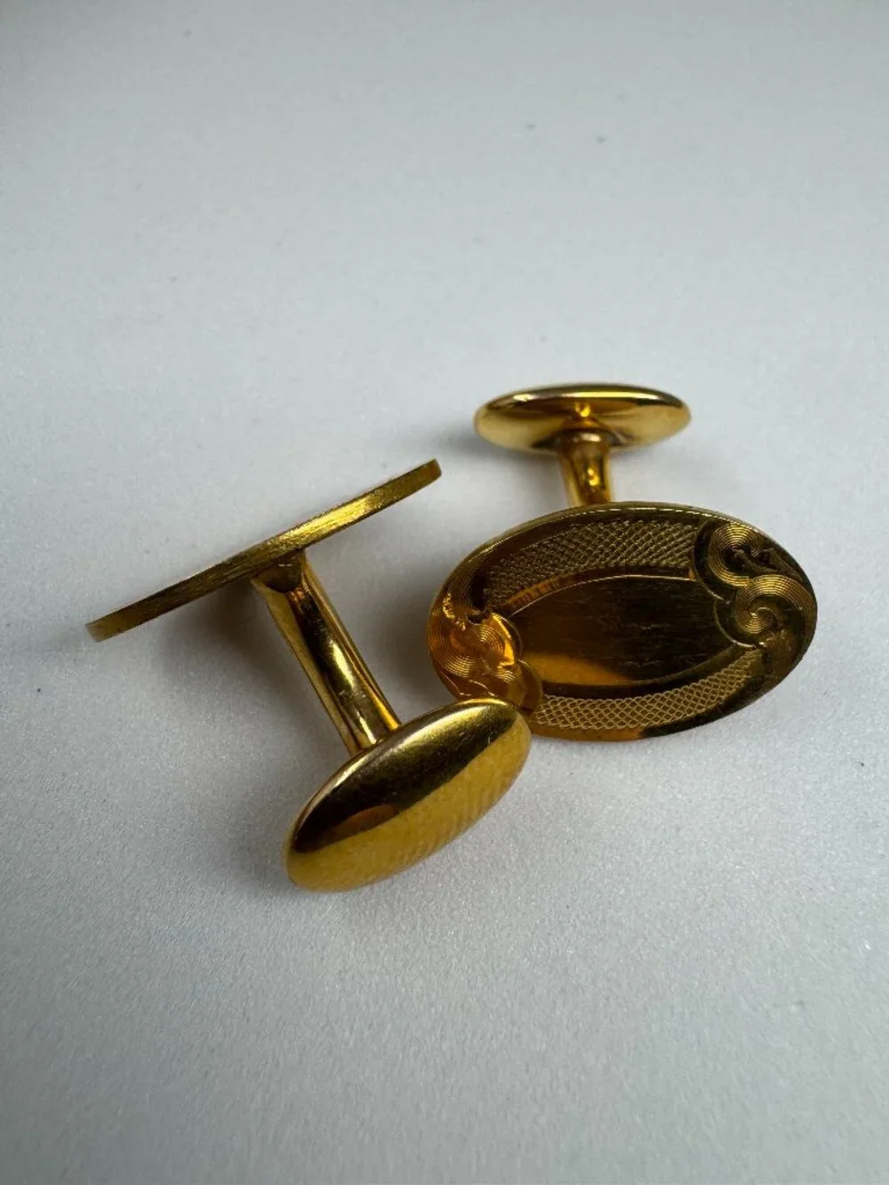 Antique G.L.P. Co Gold Filled Art Nouveau Oval Cufflinks